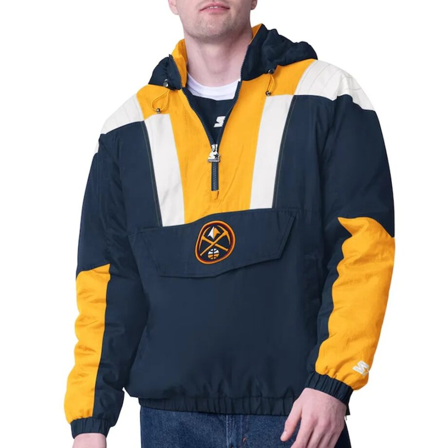 Denver Nuggets Navy/Gold Charger Half-Zip Pullover Jacket