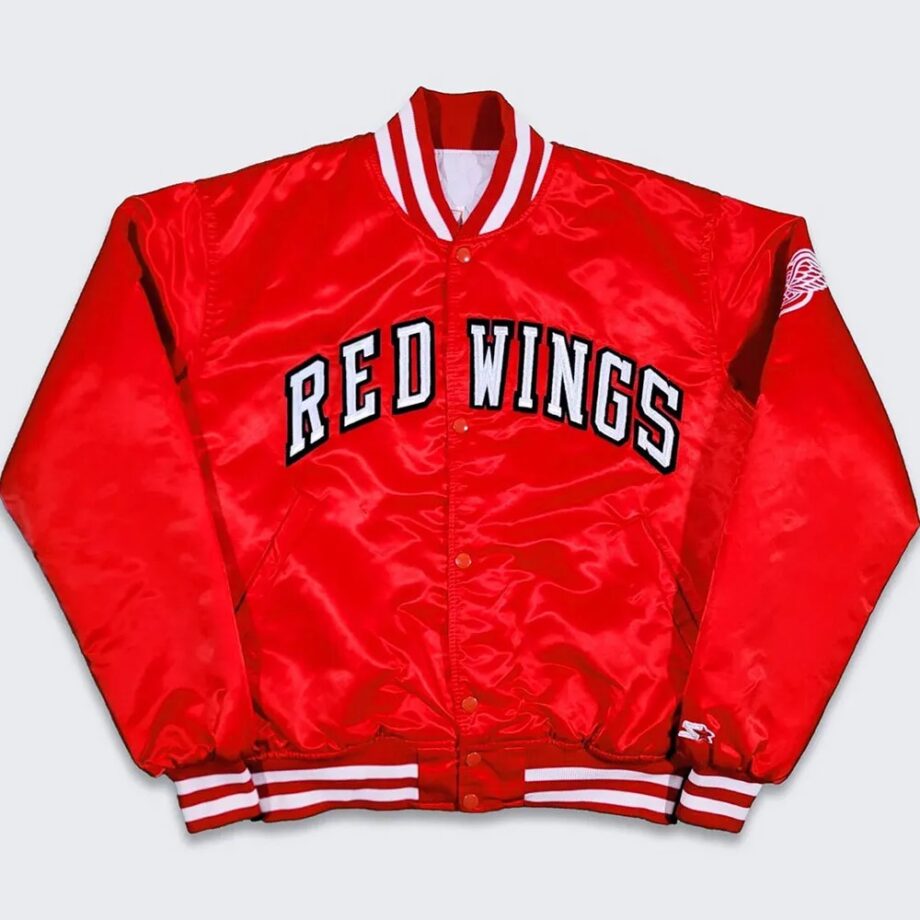 80s Detroit Red Wings Red Bomber Jacket