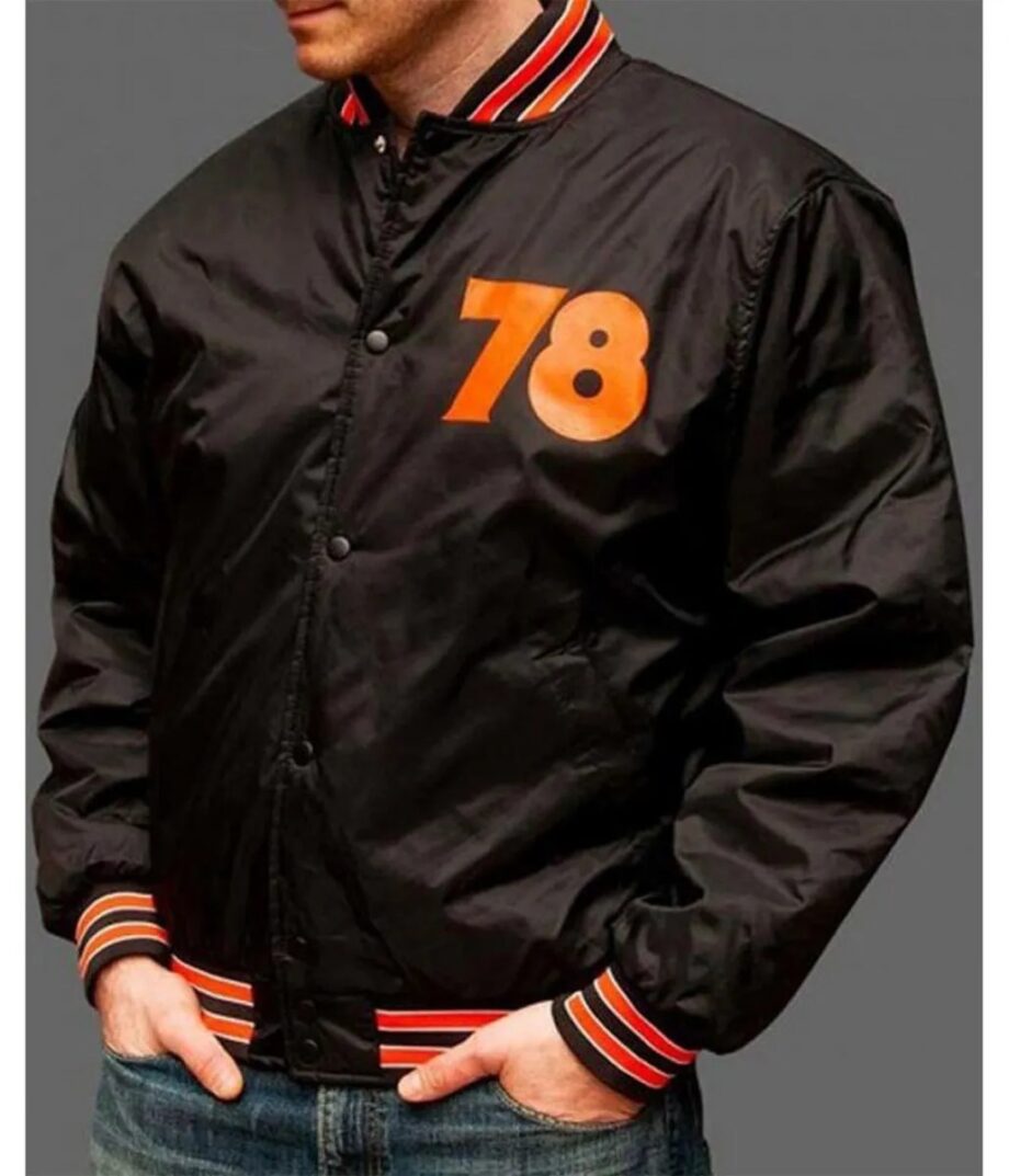Halloween 78 Bomber Black Satin Jacket