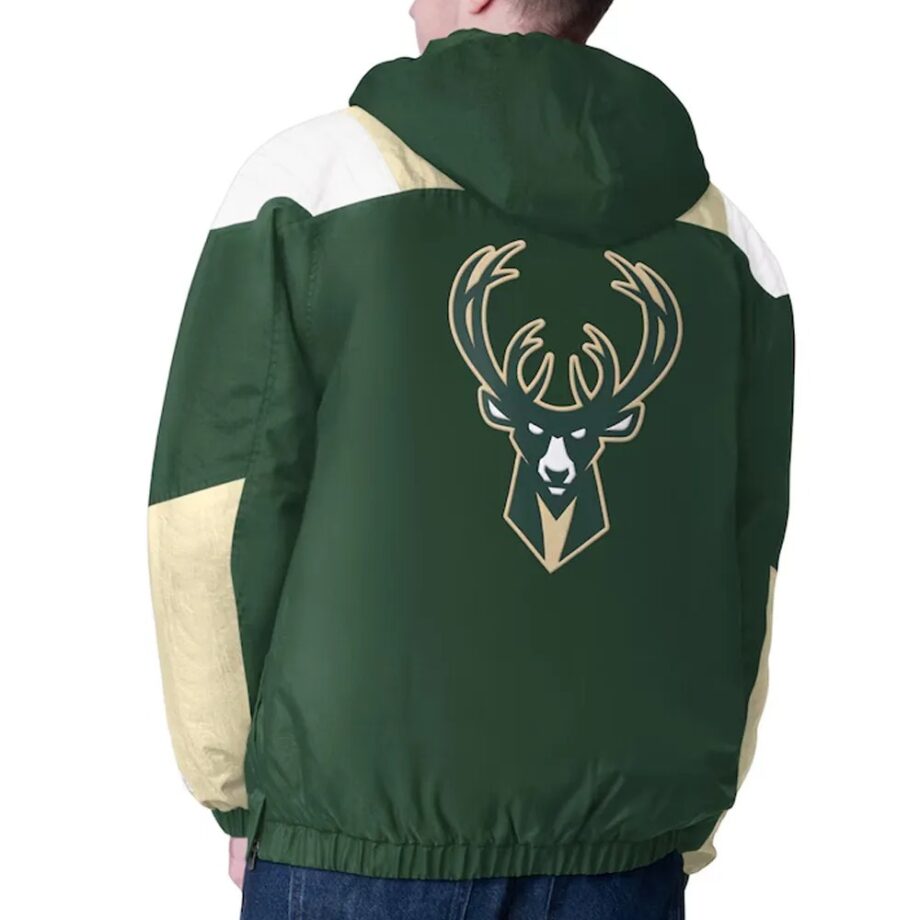 Cream Milwaukee Bucks Charger Half-Zip Pullover Jacket