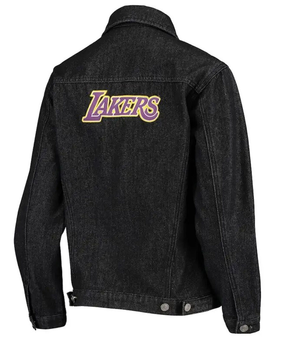 Denim Los Angeles Lakers Black Jacket