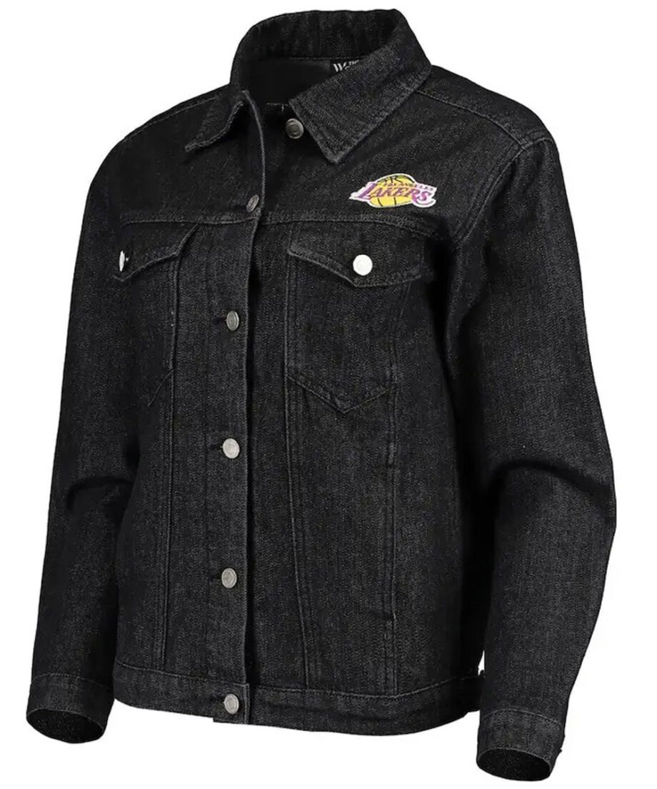 Denim Los Angeles Lakers Black Jacket