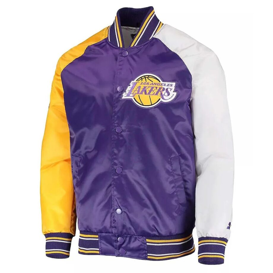LA Lakers Reliever Varsity Satin Jacket