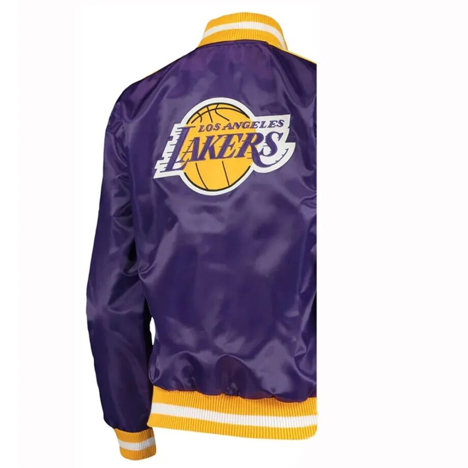 LA Lakers Competition Striped Satin Jacket