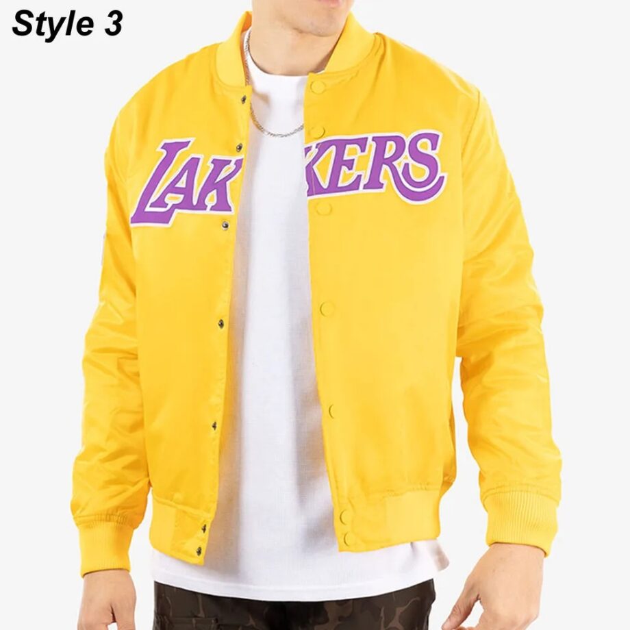 Los Angeles Lakers Satin Bomber Jacket