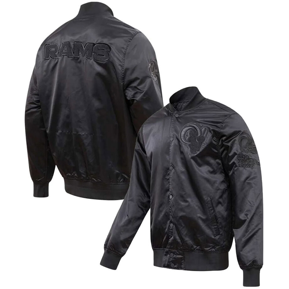Los Angeles Rams Triple Black Satin Jacket