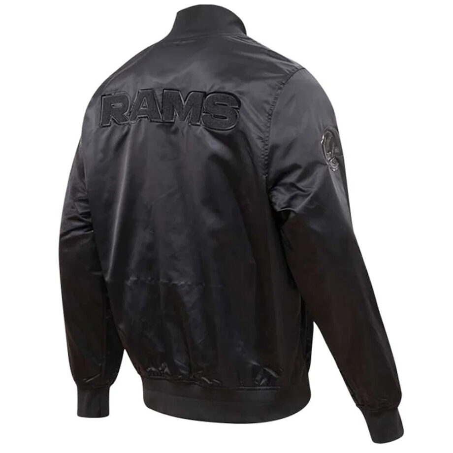 Los Angeles Rams Triple Black Satin Jacket