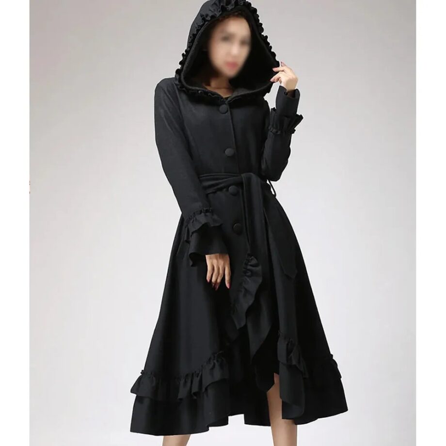 Hooded Wool Maxi Coat