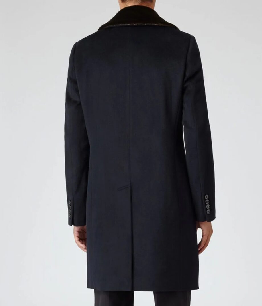 Men’s Reiss Brody Navy Blue Coat with Shawl Collar