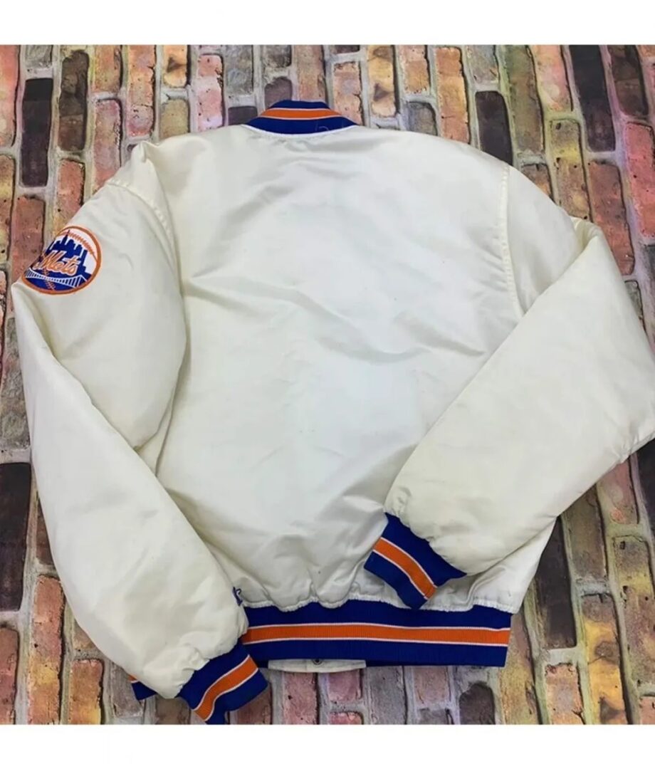 Mets New York White Satin Jacket
