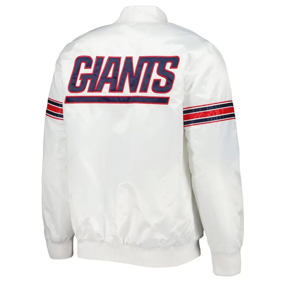 NY Giants The Power Forward White Satin Jacket