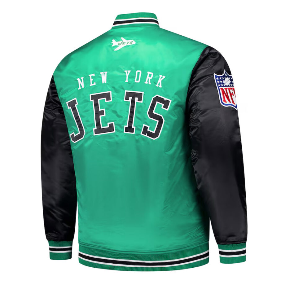 NY Jets Kelly Green & Black Satin Jacket