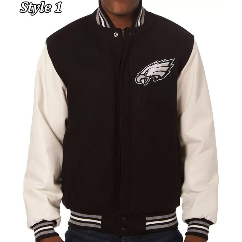 Philadelphia Eagles Varsity Two-Tone Black & White Jacket