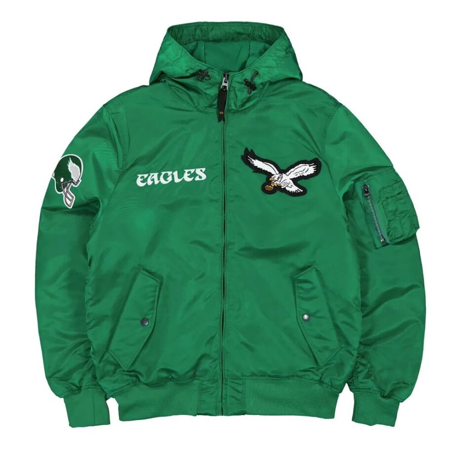 Philadelphia Eagles Historic L 2B Hooded Bomber Jacket