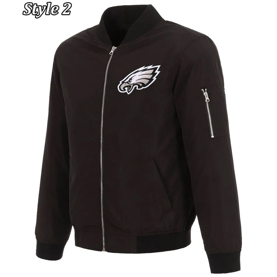 Philadelphia Eagles Black Wool Varsity Jacket