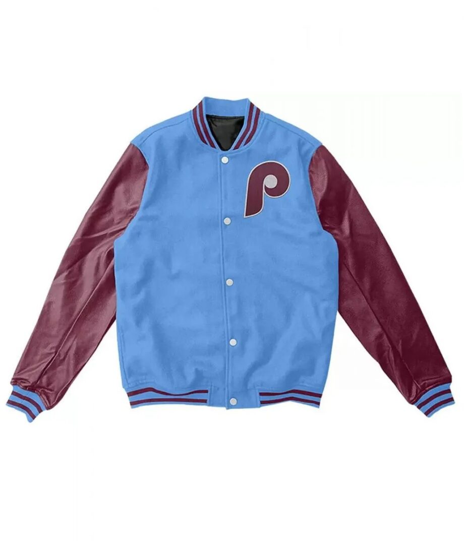 Philadelphia Phillies Maroon/Blue Letterman Jacket
