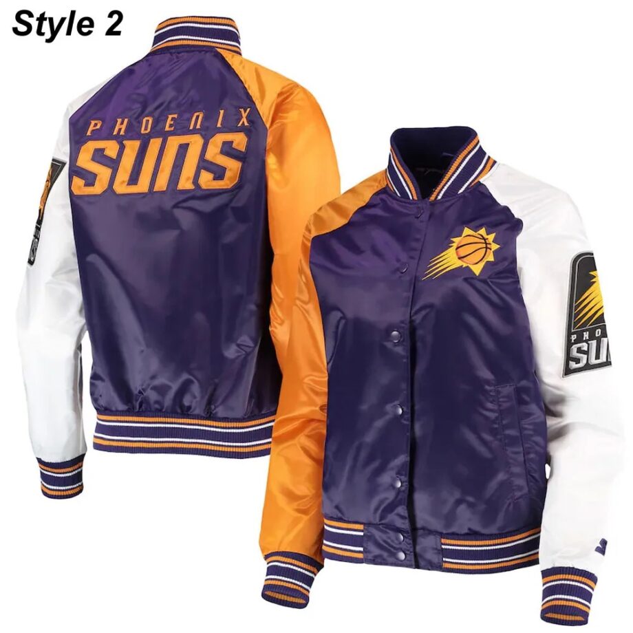 Phoenix Suns Reliever Purple and Orange Satin Jacket