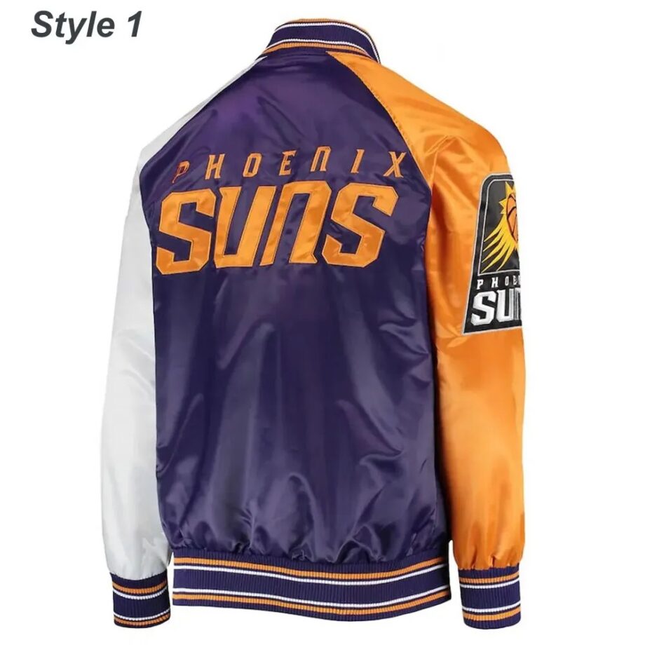 Phoenix Suns Reliever Purple and Orange Satin Jacket