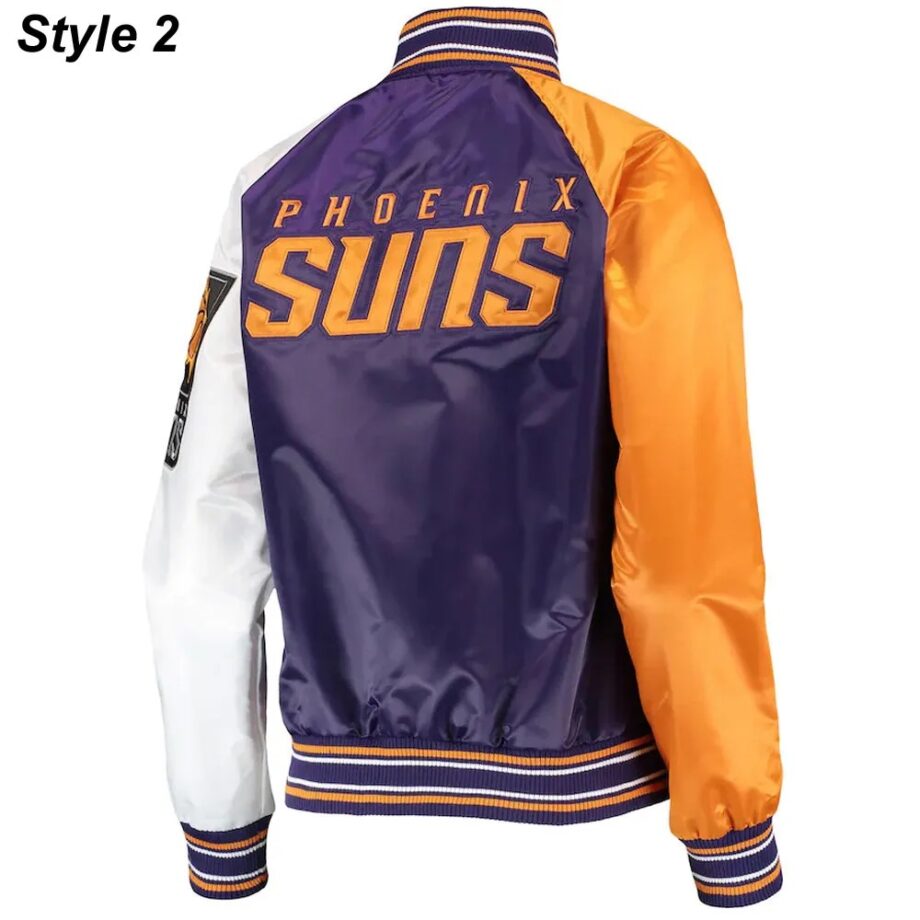 Phoenix Suns Reliever Purple and Orange Satin Jacket