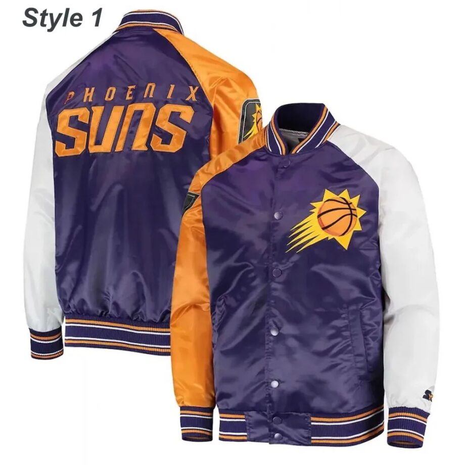 Phoenix Suns Reliever Purple and Orange Satin Jacket