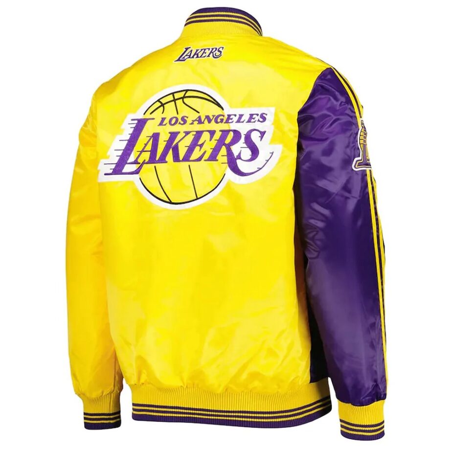 LA Lakers Fast Break Purple & Gold Satin Jacket