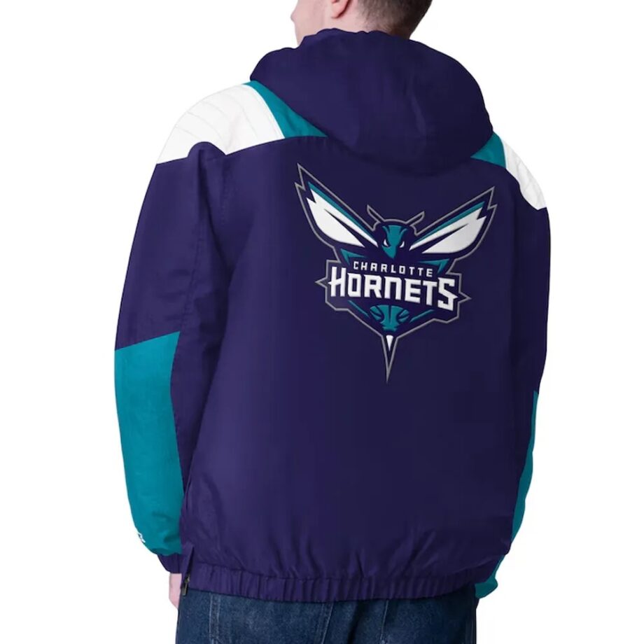 Purple & Teal Charlotte Hornets Half-Zip Pullover Jacket
