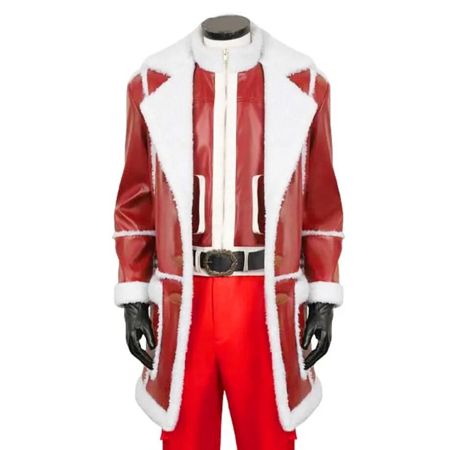 Santa Claus Red One Leather Coat