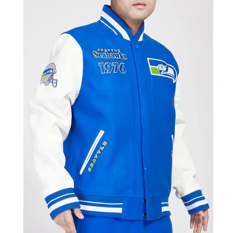 Retro Seattle Seahawks Classic Rib Varsity Jacket