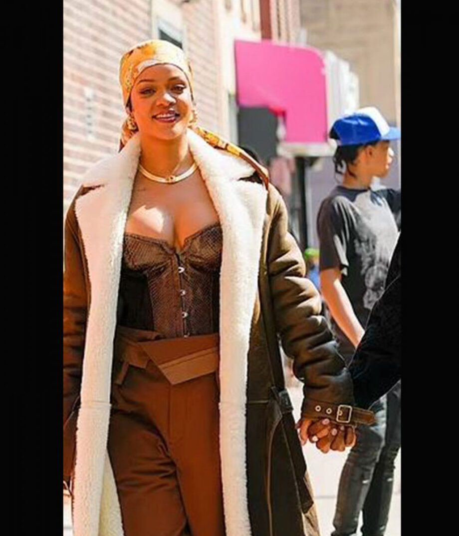 Rihannas The Bronx NYC Shearling Leather Coat