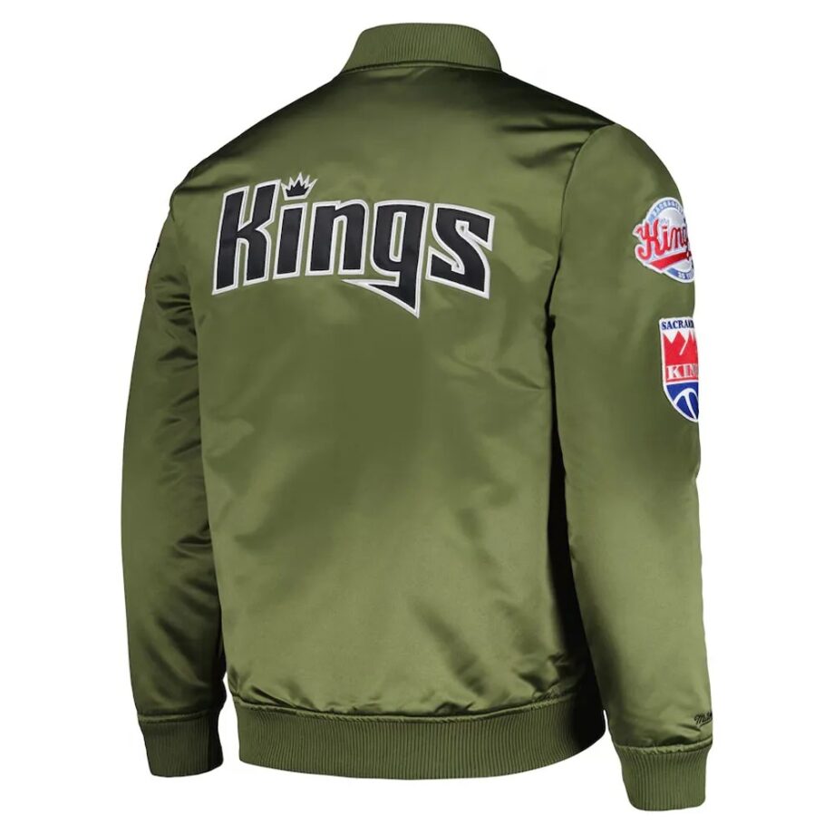 Sacramento Kings Green Bomber Satin Jacket