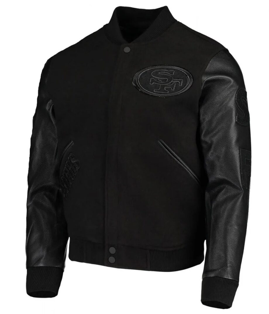 Varsity San Francisco 49ers Black Wool/Leather Jacket