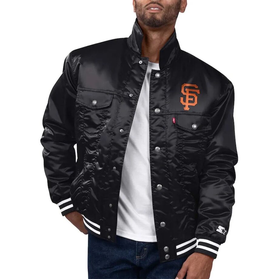 San Francisco Giants Black Silver Tab Trucker Jacket
