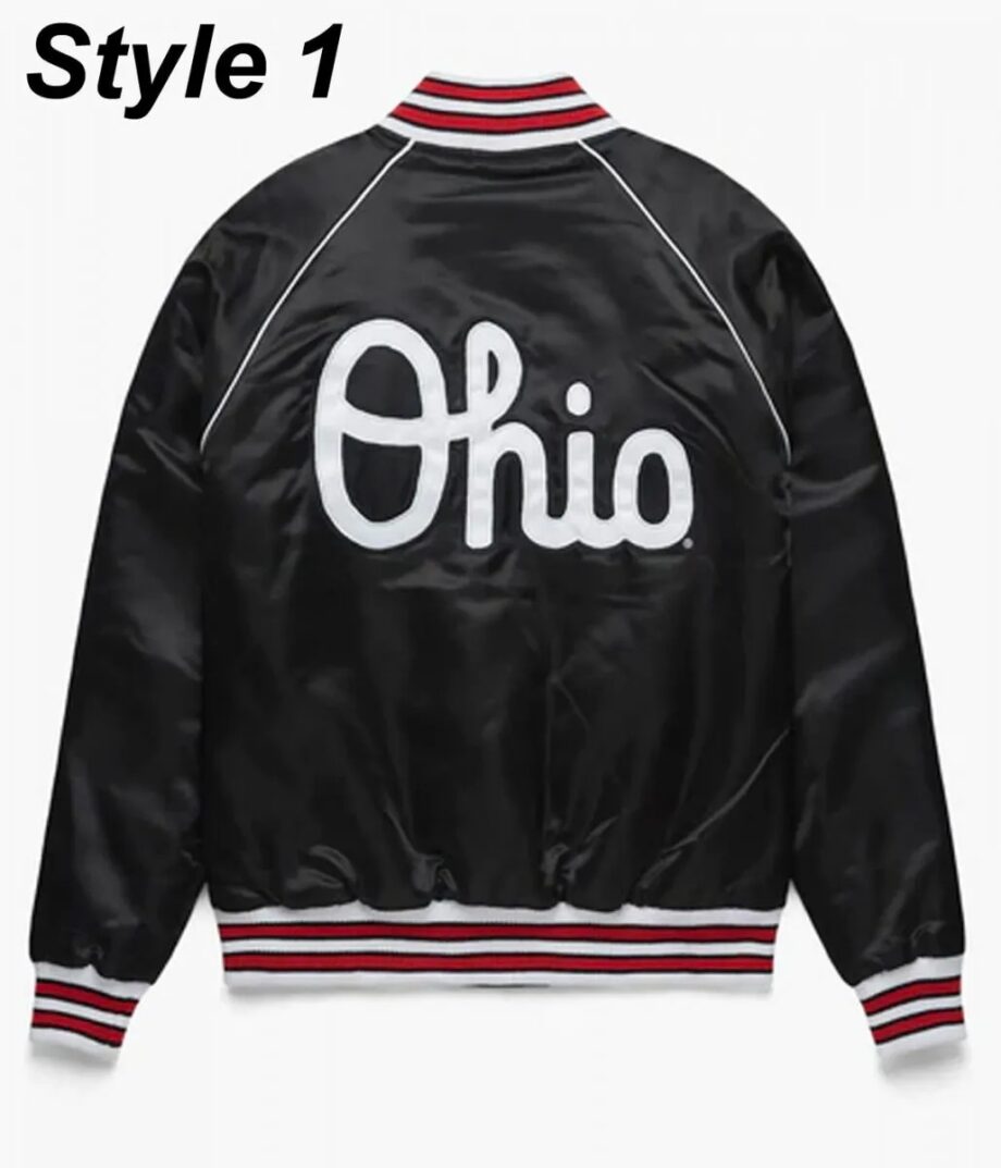 Ohio Script Blackout Gameday Black Satin Jacket