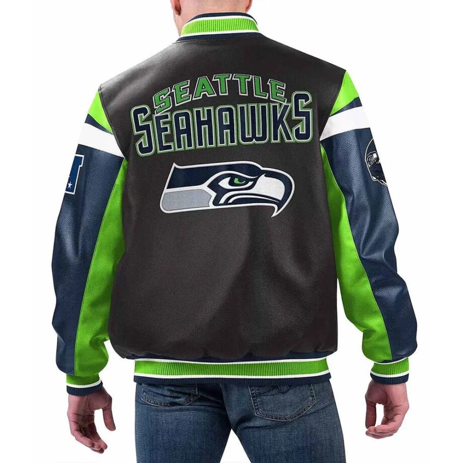 Seattle Seahawks Black Varsity Leather Jacket