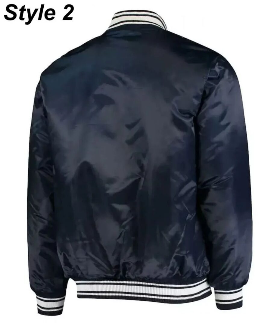 Houston Texans Navy Blue Satin Bomber Jacket