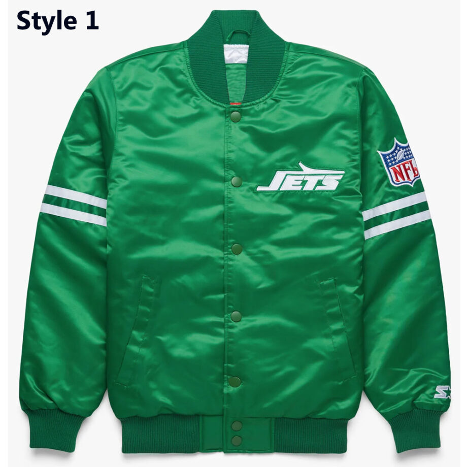 Vintage New York Jets Green Satin Jacket