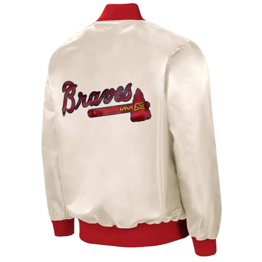 Ambassador Home Atlanta Braves White Satin Jacket