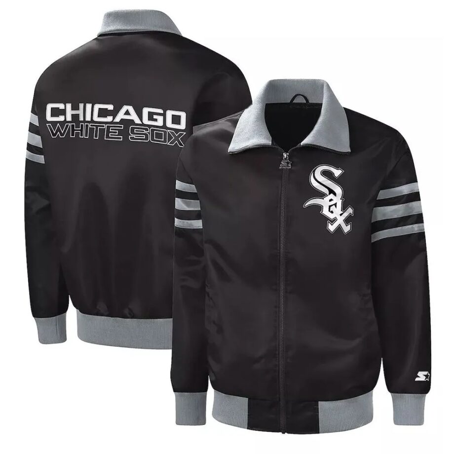The Captain II Chicago White Sox Varsity Satin Black Jacket