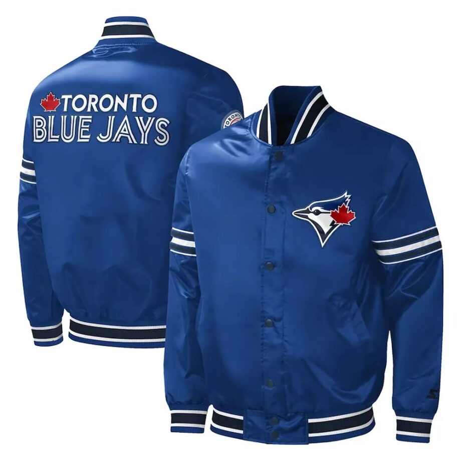 Toronto Blue Jays Royal Midfield Varsity Satin Jacket