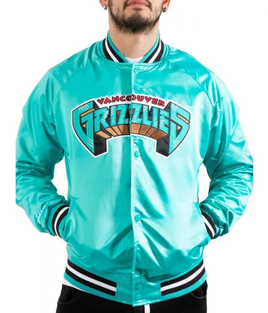 Vancouver Grizzlies Aqua Green Bomber Jacket