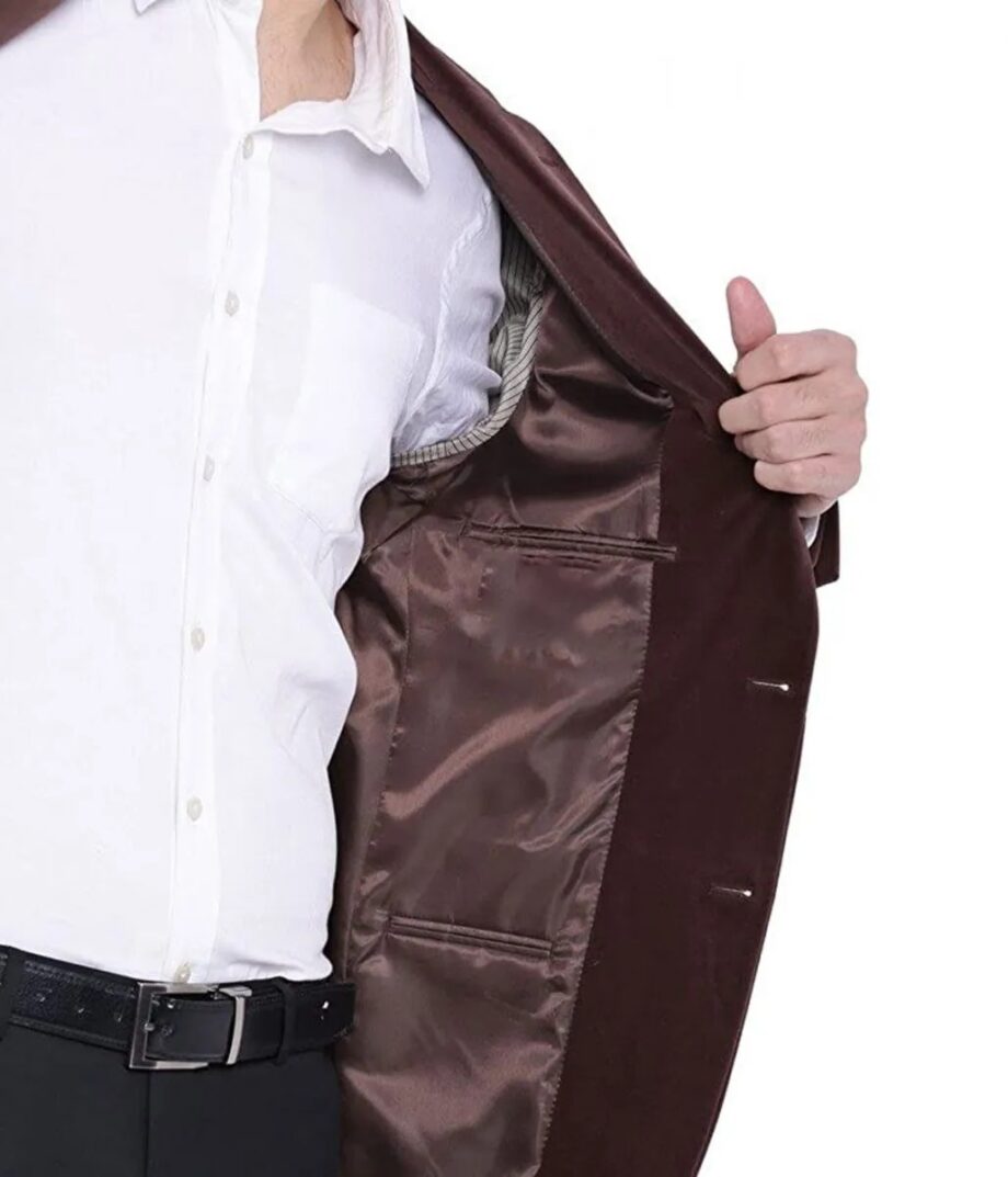 Brown Velvet Blazer for Men
