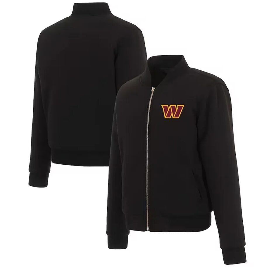 Washington Commanders Black Nylon Bomber Jacket