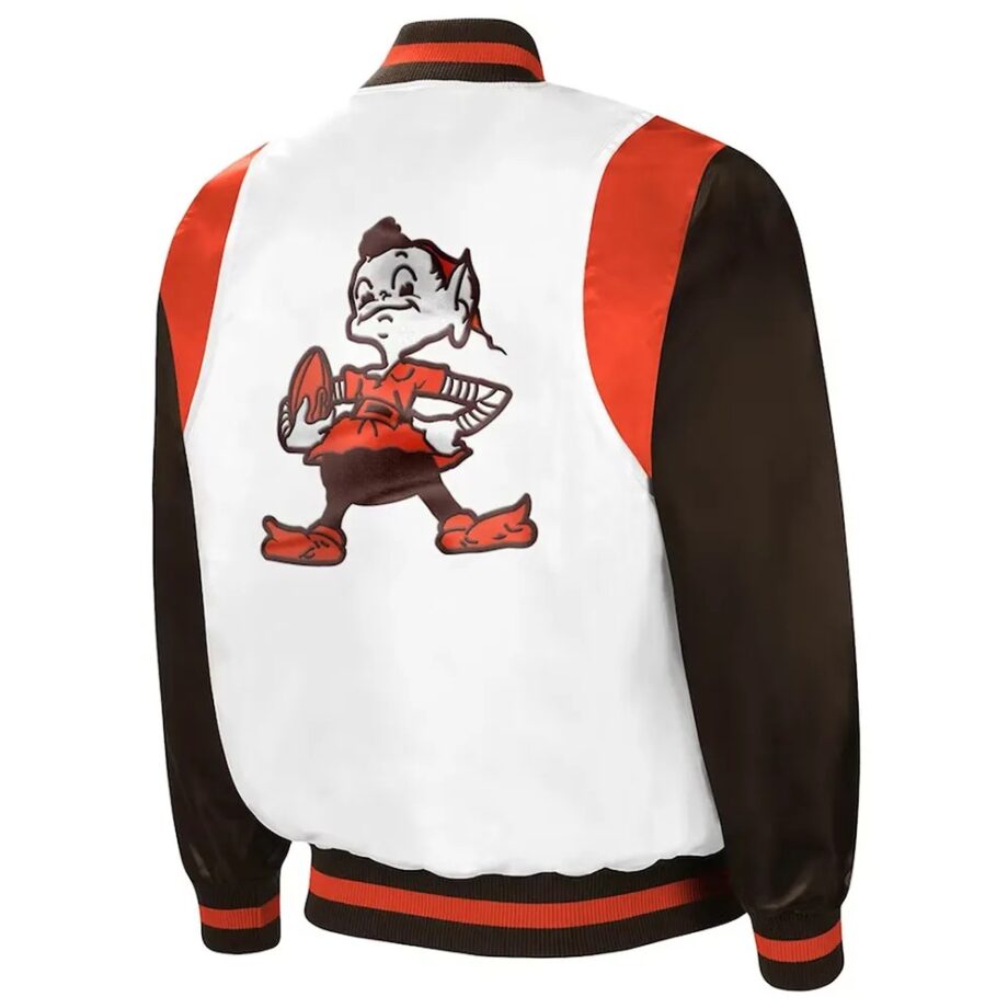 Cleveland Browns Retro All-American White/Brown Jacket