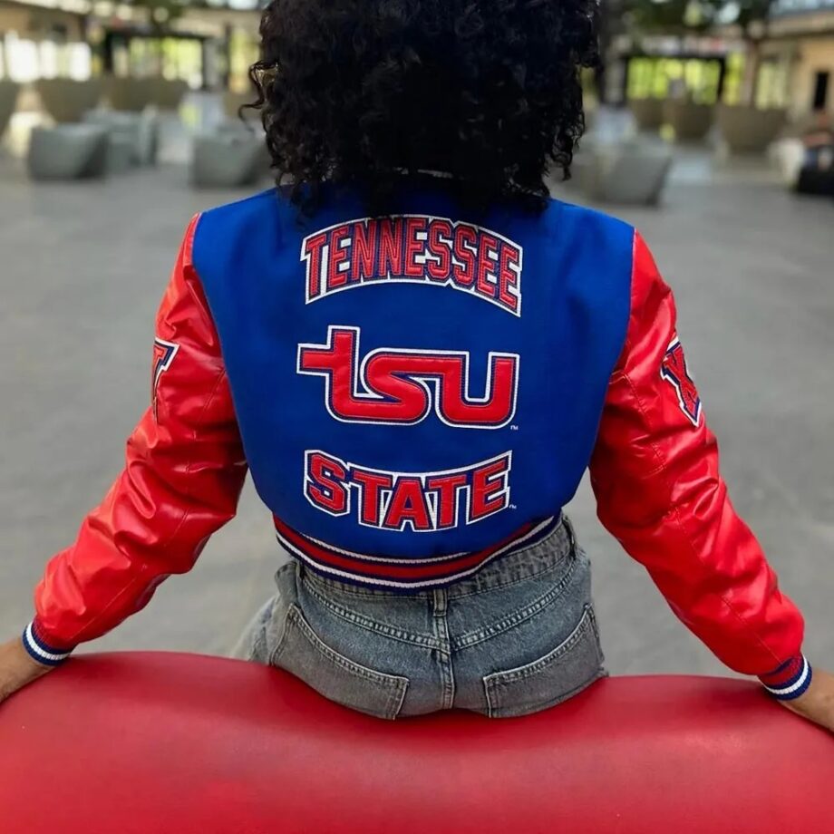 Womens Tennessee State University Cropped Varsity Jacket