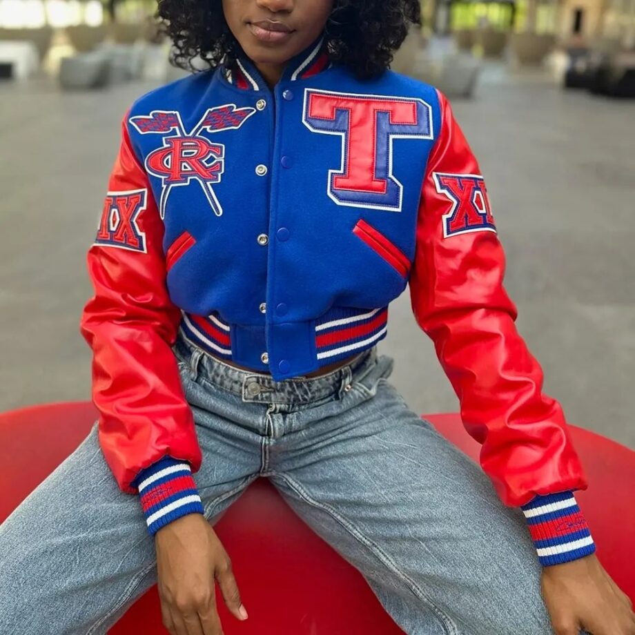 Womens Tennessee State University Cropped Varsity Jacket