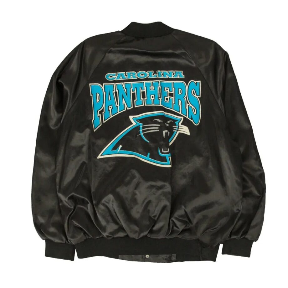 Vintage 1990s Black Carolina Panthers Satin Jacket