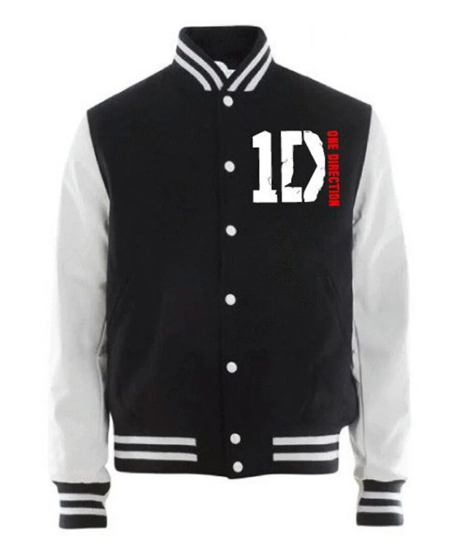 1D One Direction Black and White Varsity Jacket