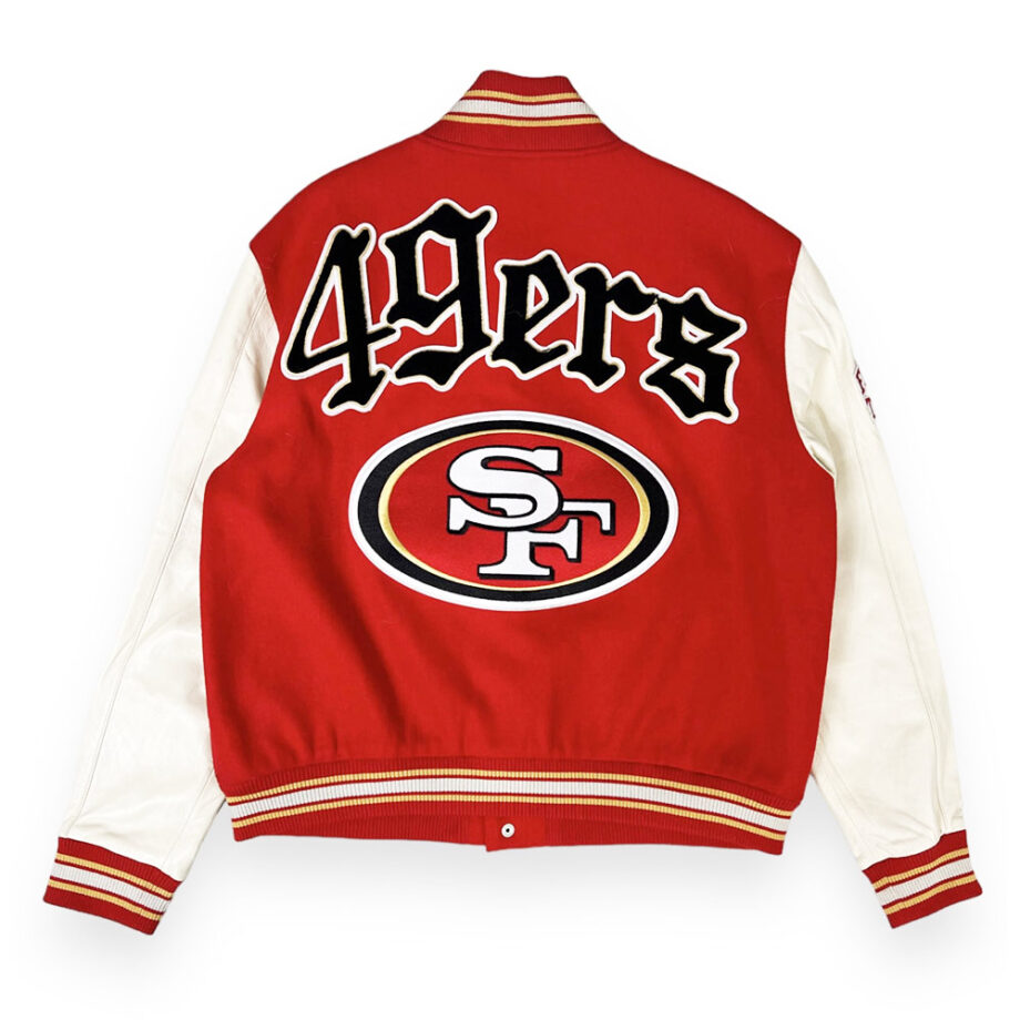 JH San Francisco 49ers Red & Off-White Varsity Jacket