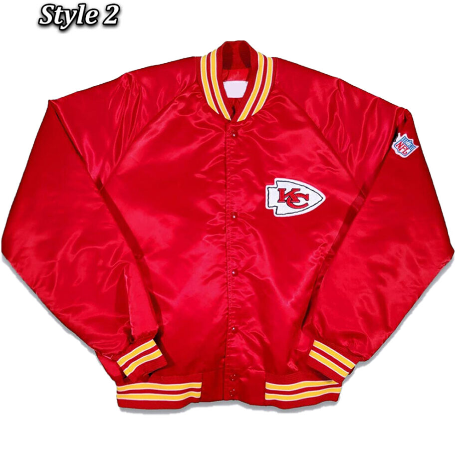 80s Kansas City Chiefs Satin Red Jacket