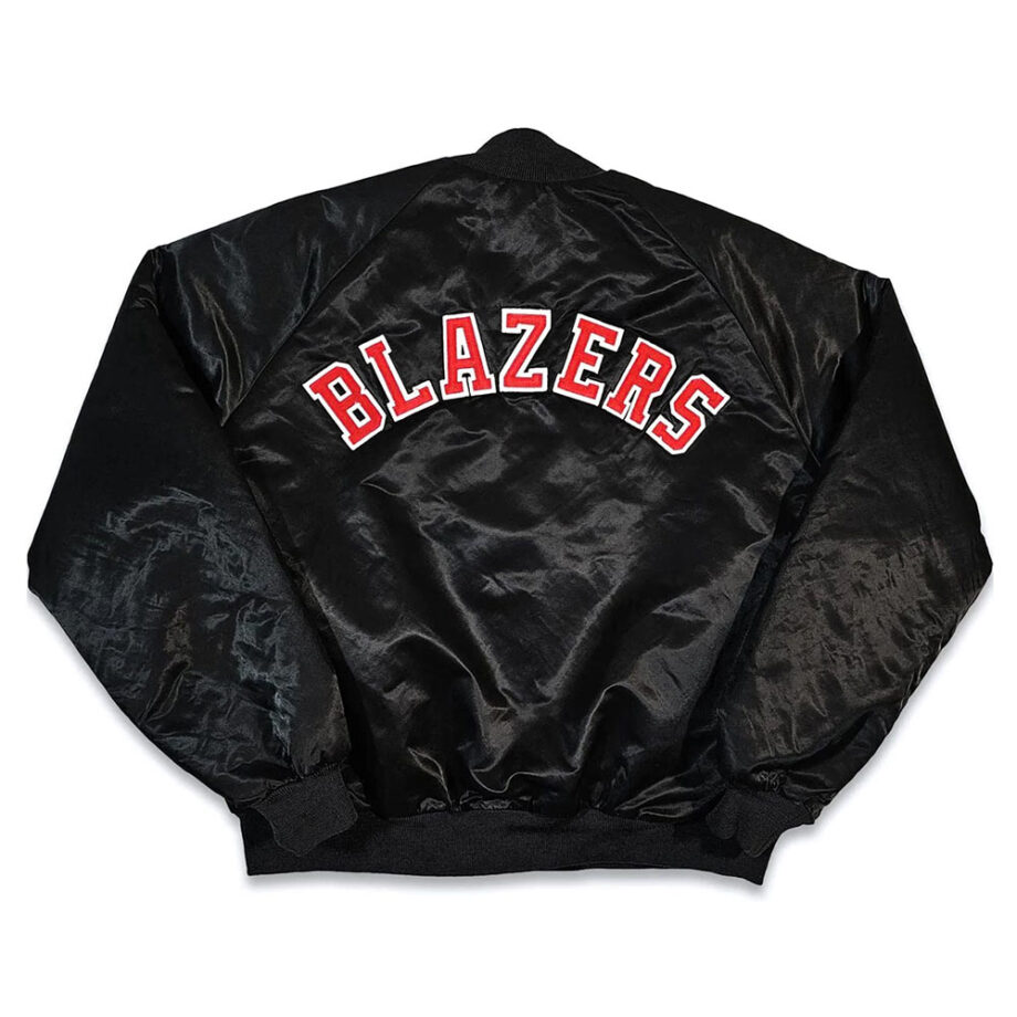 Vintage 80s Portland Trail Blazers Bomber Satin Jacket